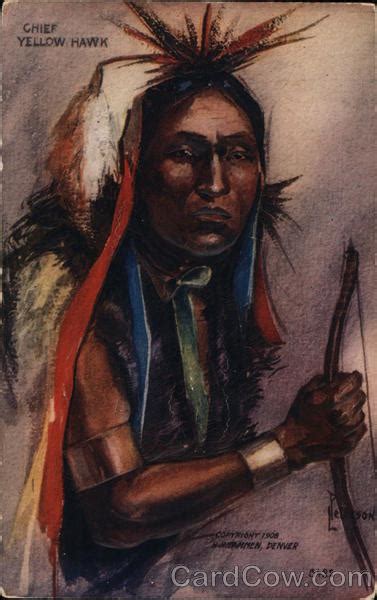 Chief Yellow Hawk Native Americana Postcard