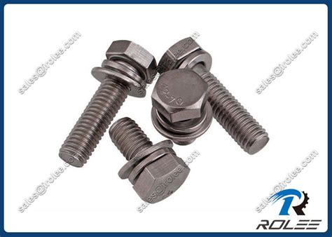 Inox A2 70 Stainless Steel Hexagon Head SEMS Screw With Double Washers