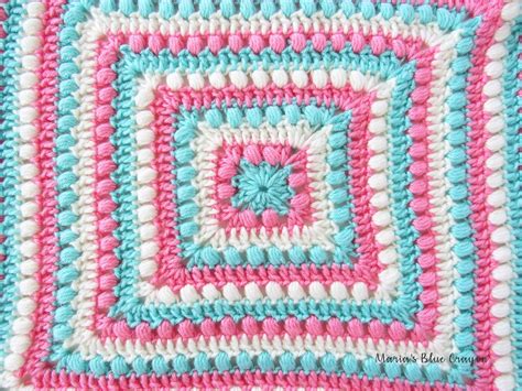 Bobbles And Stripes Granny Square Blanket Free Easy Crochet Pattern