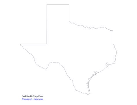 Free Outline Map Of Texas Map Of World