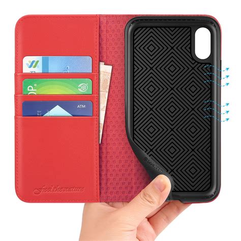 Iphone xr case with card holder. SHIELDON iPhone XR Leather Case, iPhone 10R Genuine Leather Folio Wallet Magnetic Protective ...