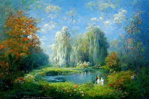 Fairy Tale Landscape Nature And Fairy By Claude Monet · Creative Fabrica