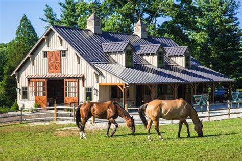 A red barn is an iconic american classic and a common color for horse barns. Equine Facility | B&D Builders