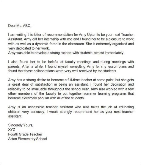 Sample of letter for a special education teacher aide. Pin on Template