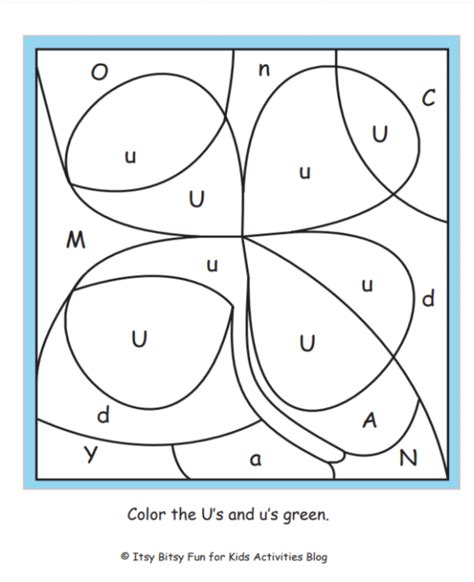 Easy Color By Letter Worksheets For Letters U V W X Y Z Kids