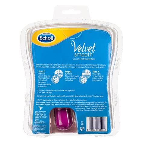 Scholl Velvet Smooth Electronic Nail Care System In Pink File Buff