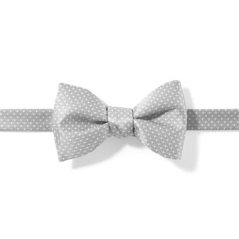 Platinum And White Pin Dot Pre Tied Bow Tie Generation Tux