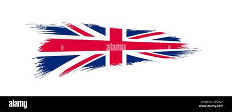 Flag Of United Kingdom In Grunge Brush Stroke Vector Grunge