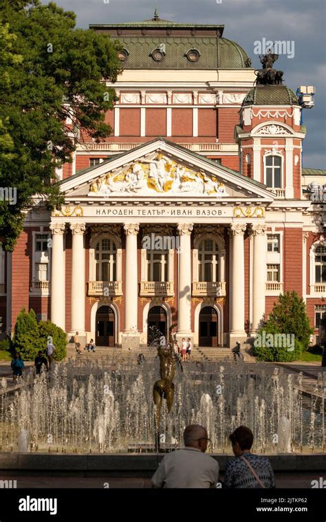 Seniors Couple At The National Theatre Ivan Vazov In The City Garden