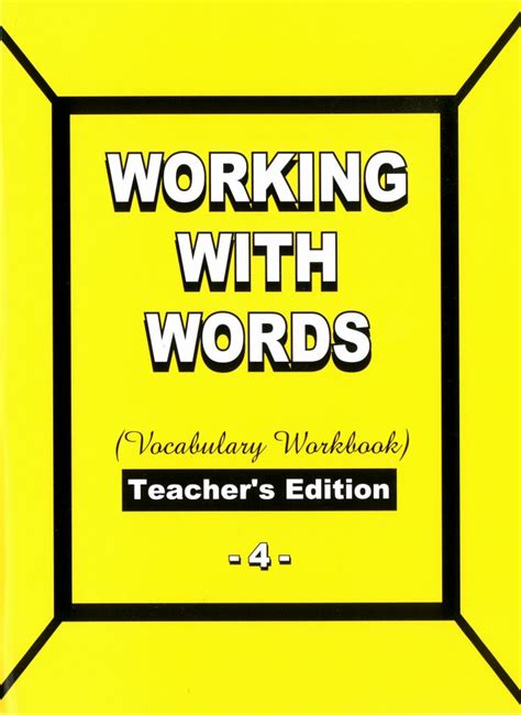 Teachers Edition Working With Words Vocabulary Workbook Grade 4