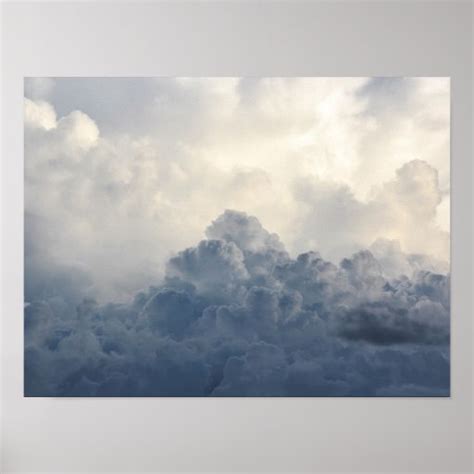 Storm Cloud Heavenly White Clouds In Sky Poster Zazzle