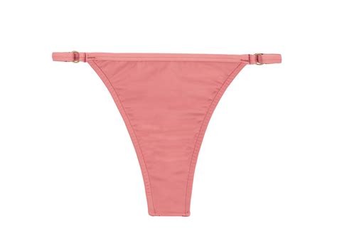 Pink Peach Adjustable Thong Bikini Bottom Bottom Bella Tri Arg Micro