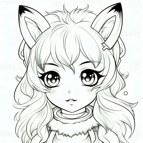Anime Girl Coloring Pages 26673074 Stock Photo At Vecteezy