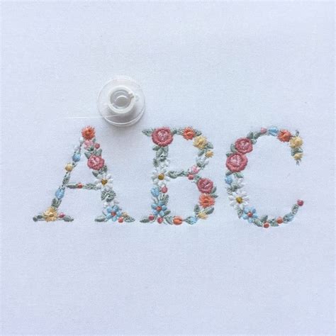 Machine Embroidery Alphabet Small Letters With Flowers Etsy