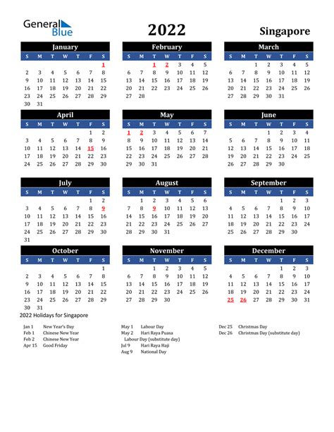 Calendar For Year 2022 Singapore Calendar Example And Ideas