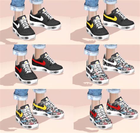 Lazyeyelids Nike Air Force One Recolorspmo Sims 4 Sims 4 Cc Shoes