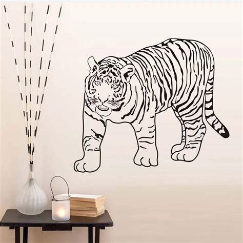 Dctop Walking Tiger Wall Stickers For Modern Living Room Decoration