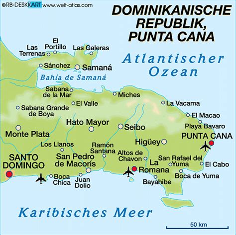 Dominican Republic Map Showing Punta Cana