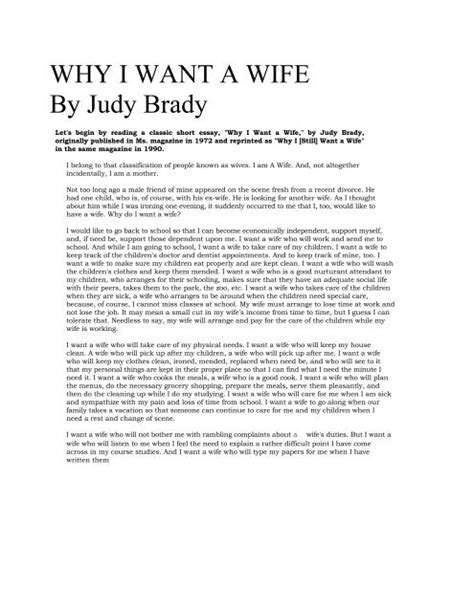 19 I Want A Wife Judy Brady Pdf Lawsonnialle