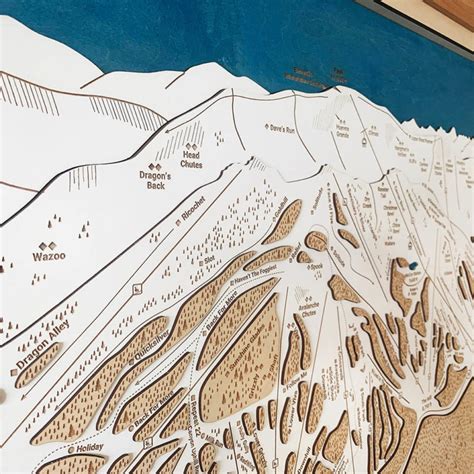 Mammoth Mountain 3d Ski Trail Map Art Wooden Ski Map Skiing Decor