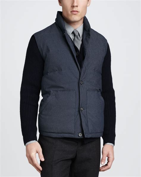 Vince Down Quilted Puffer Vest In Blue For Men Navy Lyst