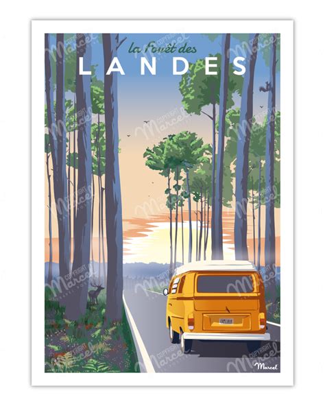 Puzzle Landes Forest Marcel Travel Posters