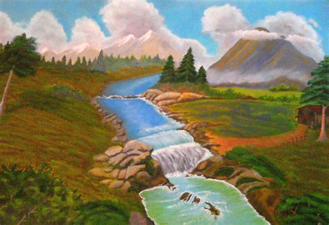 Mountain River Painting By John Davis