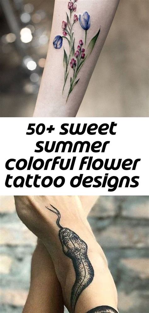 50 Sweet Summer Colorful Flower Tattoo Designs 8 Colorful Flower