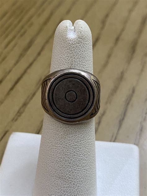 Vintage Modernist Winky Dutch Sterling Silver Ring Gem
