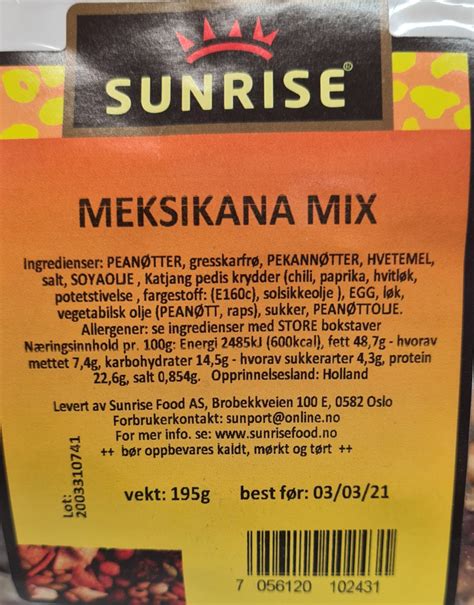 Meksikanska Mix Sunrise 195g Norway Americana