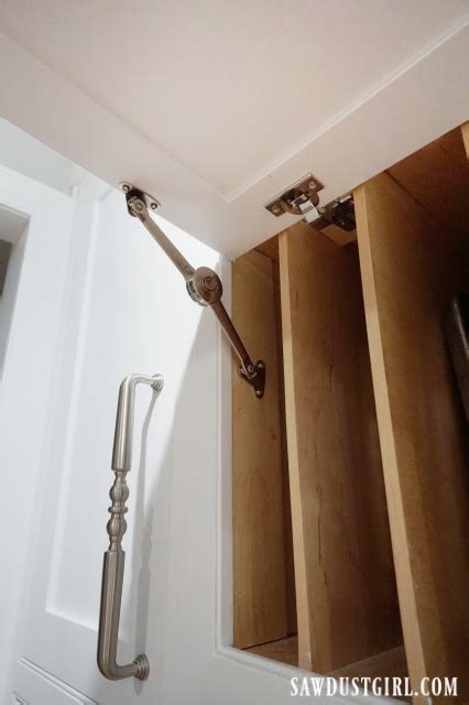 Installing Lift Up Stay Open Cabinet Door Hardware Sawdust Girl