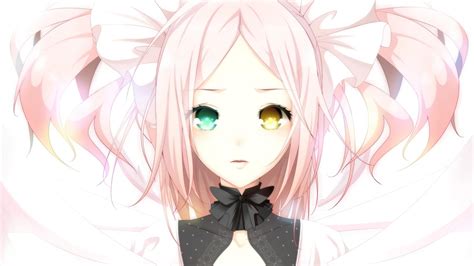 🥇 Hair Heterochromia Pink Ponytails Anime Girls Bow Wallpaper 98995
