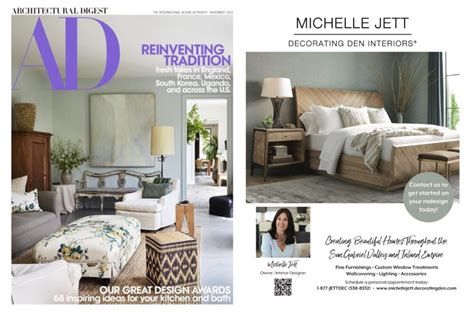 Architectural Digest Features Michelle Jett Decorating Den Interiors