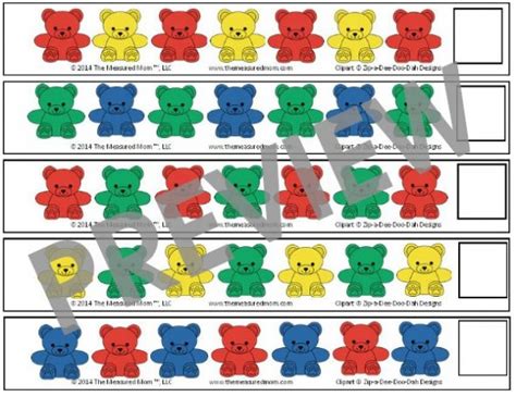 Free Bear Counter Pattern Strips for Preschoolers - The Measured Mom