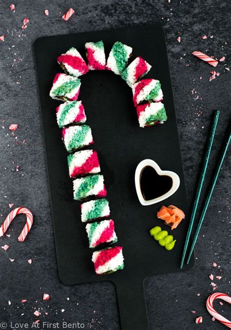 Candy Cane Sushi Christmas Bento Love At First Bento Recipe Best