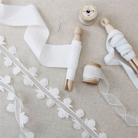 Bridal White Rose Ribbon Collection Luxury Trims By Stitchkits Crafts