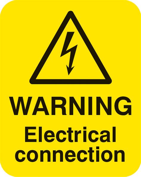 Warning Electrical Connection Sheet Of 25 Labels 40x50mm Uk Warning