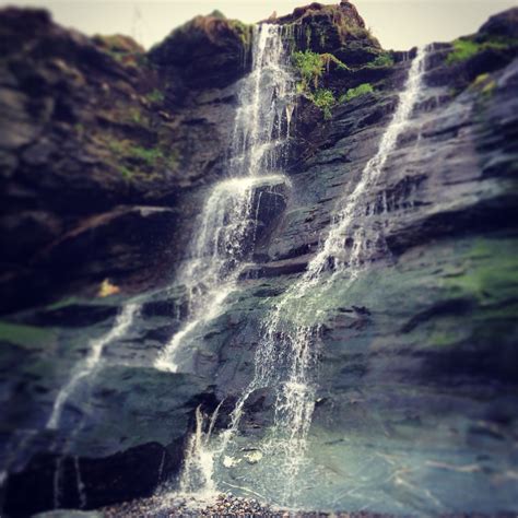 Waterfall At Tintagel Castle Cornwall Waterfall Wales England Nature