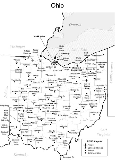 Ohio Airport Map Ohio Airports