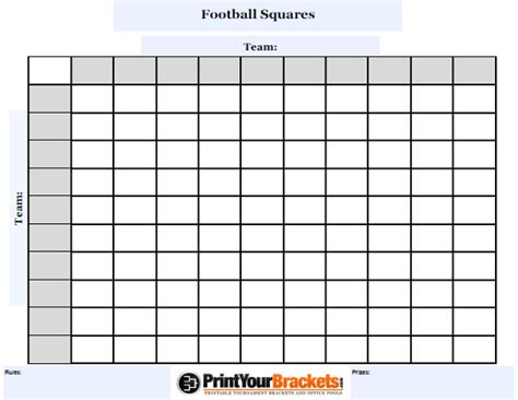 Free Football Squares Template Excel