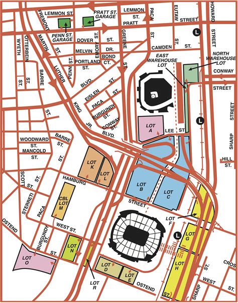 Orioles Parking Map Stadium Parking Guides