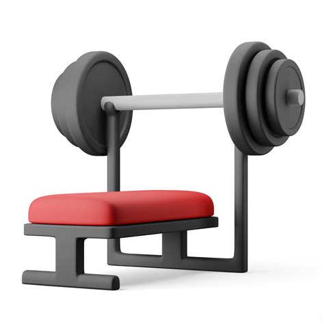 Bench Press With Heavy Barbell Gym Equipment 3d Icon Illustration