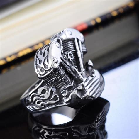 Funique 2016 New Cool Biker Ring Men 316l Stainless Steel Rings