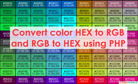 Learn How To Convert Color From Hex To Rgb And Rgb To Hex Using Php