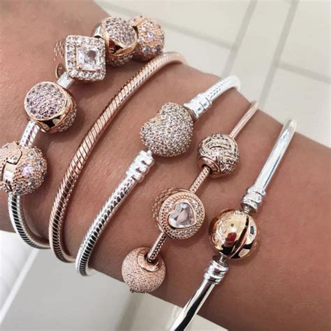 Authentic pandora bracelet silver love wife mom with rose gold european charms. 48 best Pandora Rose Collection images on Pinterest ...