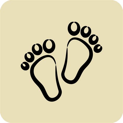 Icon Feet Suitable For Kids Symbol Hand Drawn Style Simple Design