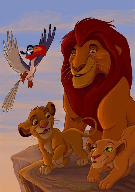 Mufasa Zazu Simba And Nala Lion King Art Lion King Disney Lion King