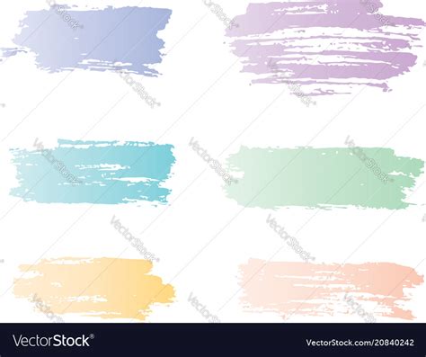 Ink Brush Strokes Colored With Gradient Pastel Vector Image