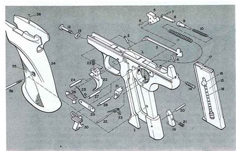 The Pistol Diagram Firearms Assembly Bev Fitchetts Guns Magazine