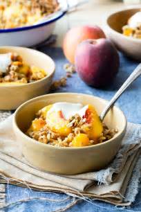 Healthy Peach Crisp with Granola - a delicious breakfast | The Worktop